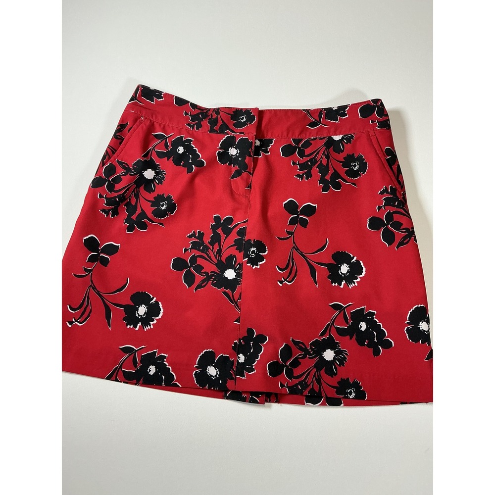 IZOD Floral Golf Tennis Skort Red Black Size 2